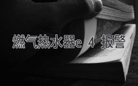 燃气热水器故障代码E4：原因分析及解决方法