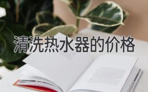 清洗热水器的价格：了解专业人员的成本