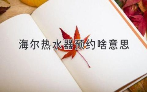 海尔热水器预约：省心省力，热水随时享