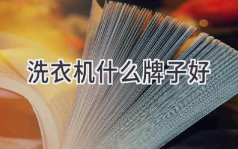 选购洗衣机指南：找到最适合你的品牌和型号