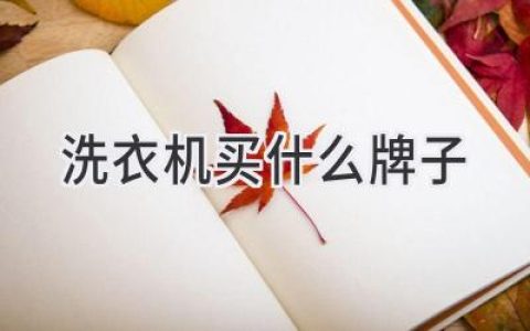 挑一台适合你的“洗涤高手”：洗衣机选购全攻略