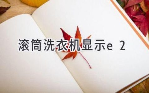 滚筒洗衣机故障代码E2：解读原因，轻松解决！