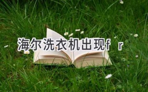 海尔洗衣机显示故障代码：如何解决常见问题？