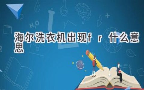 海尔洗衣机故障代码揭秘：FR背后的秘密，教你轻松解决！