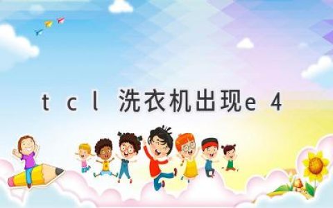 TCL洗衣机故障代码E4：原因分析及解决方案