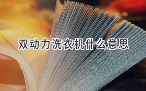 洗衣机新科技：双动力洗衣，清洁更出色