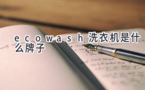 环保洗衣新选择：EcoWash 洗衣机揭秘