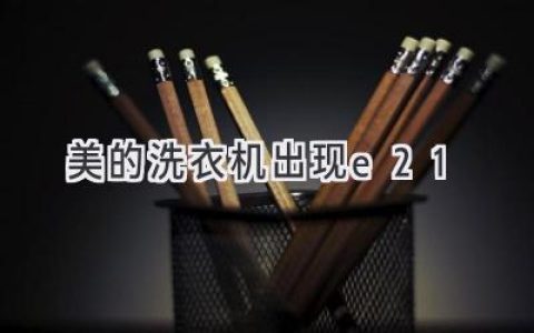 美的洗衣机故障代码E21：原因、解决方法及预防措施