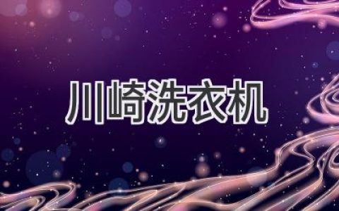 川崎洗衣机：你对它了解多少？探索这款日本品牌的独特魅力