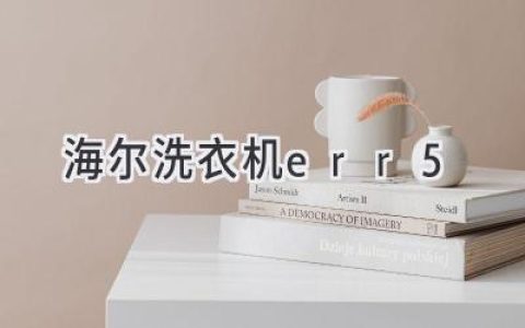 海尔洗衣机故障代码：如何解读并解决“E5”错误