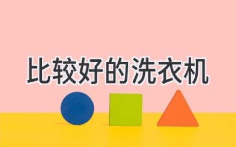 寻找理想家电：洗衣机选购指南