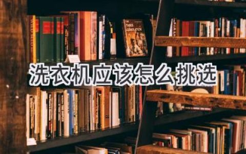 洗衣机选购指南：从功能到颜值，找到你的完美伴侣