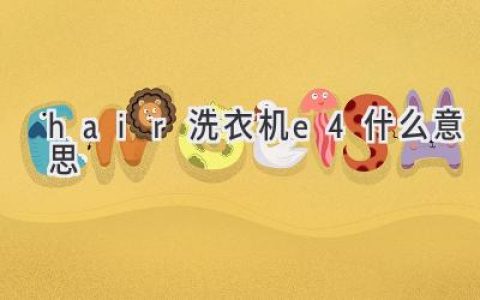 Hair 洗衣机 E4 错误代码：快速诊断和解决方法