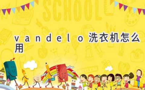 Vandelo洗衣机使用指南：轻松搞定衣物清洁