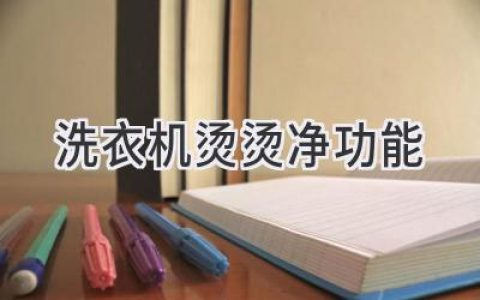 洗衣机“烫烫净”功能：告别高温杀菌，开启全新洁净体验