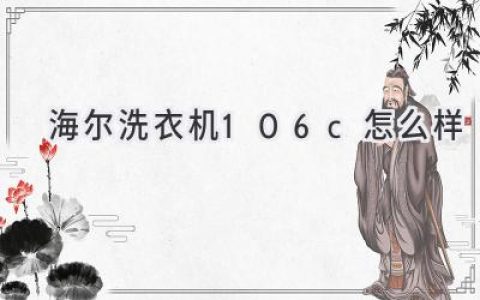 海尔洗衣机106c：全面解析性能与优缺点