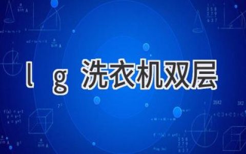 双层洗衣新体验：LG洗衣机开启高效洗护新时代