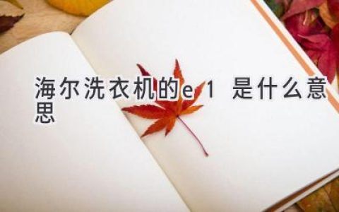 海尔洗衣机故障代码E1：解析和解决方案