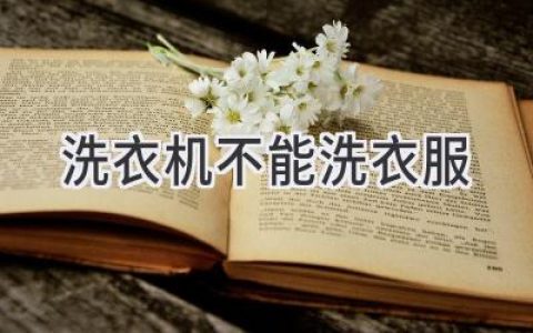 洗衣机里的“禁区”：这些东西千万别放进去！