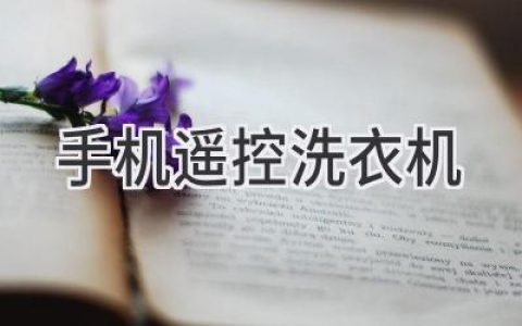 告别繁琐，解放双手：智能洗衣新时代