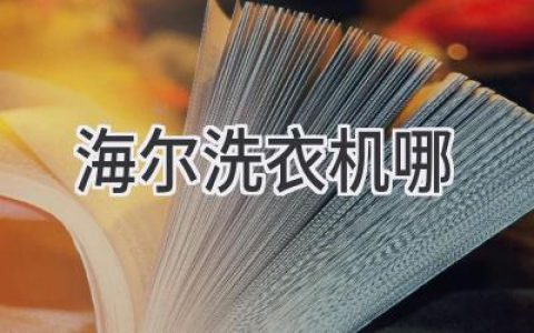 海尔洗衣机，哪个型号更适合你？从功能、价格到用户体验全方位解析