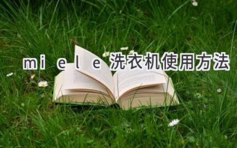 Miele 洗衣机使用指南：轻松掌握洗涤技巧