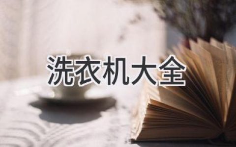 洗衣机选购指南：从入门到精通，找到你的完美洗衣伴侣