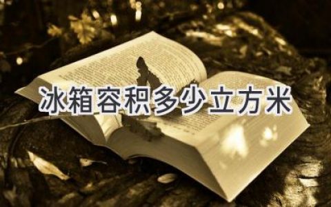 选择合适的冰箱容量：让你的食材安心住进“豪宅”