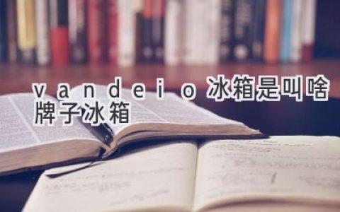 你家的“VanDeio”冰箱到底是什么牌子？