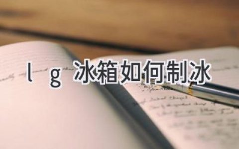 LG 冰箱制冰指南：轻松享用清爽冰块