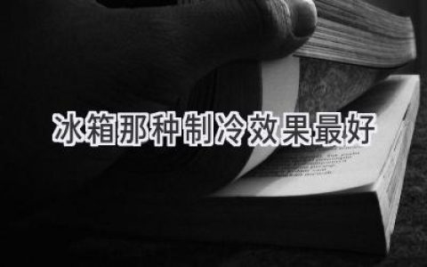 哪款冰箱制冷更快更持久？揭秘冷藏冷冻效果最佳的冰箱！