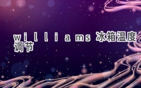 Williams 冰箱温度调节指南：轻松掌握最佳冷藏环境