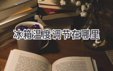 冰箱温度怎么调？找到控制面板，轻松设置最适合的温度！