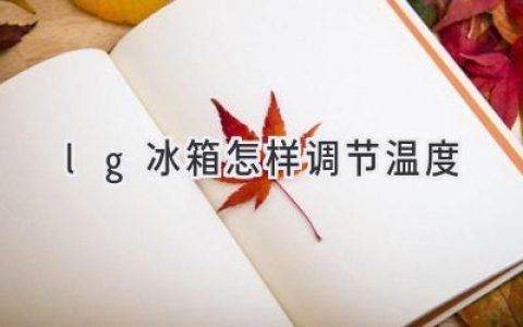 LG 冰箱温度调节指南：轻松掌控食物鲜度