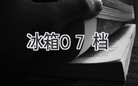 冰箱温度调节：如何找到最佳设定？