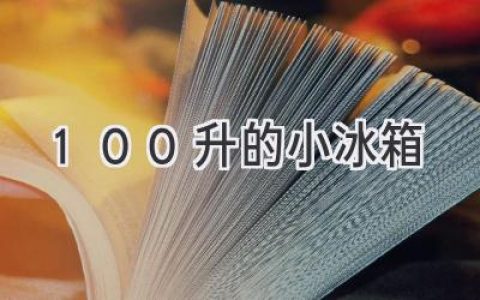 小型冷藏空间的完美选择：100升冰箱的魅力