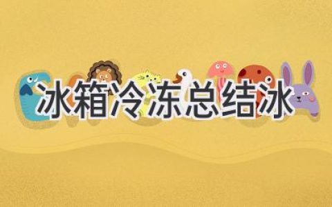 冰箱冷冻：总结冷冻冰的知识和技巧