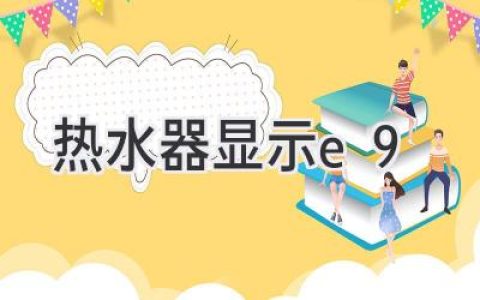 热水器故障代码E9：原因分析及解决方案