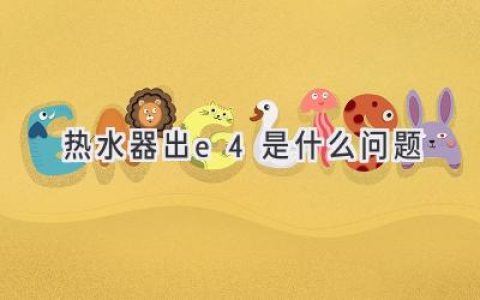 热水器显示E4故障，别慌！可能是这几个原因！