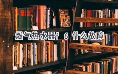 燃气热水器故障代码F6：原因解析及解决方法