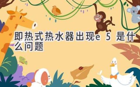 即热式热水器故障代码E5：原因解析及解决方案