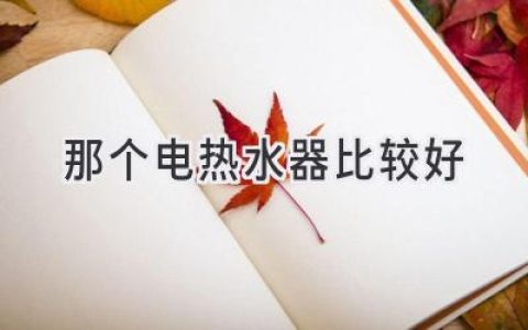 选择最适合你的电热水器：从功能到预算，全方位解析