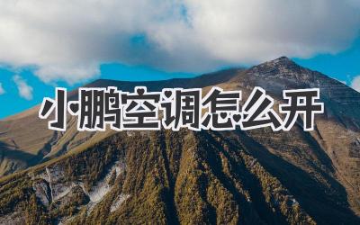 小鹏空调怎么开